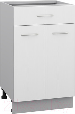 Шкаф-стол кухонный Кортекс-мебель Корнелия Лира НШ50р1ш без столешницы (белый)
