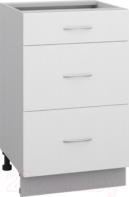 Шкаф-стол кухонный Кортекс-мебель Корнелия Лира НШ50р3ш без столешницы (белый)