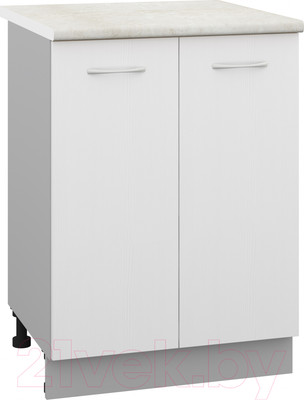 Шкаф-стол кухонный Кортекс-мебель Корнелия Лира НШ60р (белый/королевский опал)