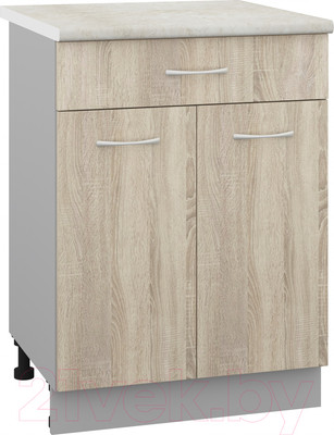 Шкаф-стол кухонный Кортекс-мебель Корнелия Лира НШ60р1ш (дуб сонома/королевский опал)