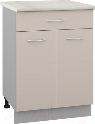 Шкаф-стол кухонный Кортекс-мебель Корнелия Лира НШ60р1ш (капучино/королевский опал)