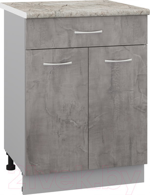 Шкаф-стол кухонный Кортекс-мебель Корнелия Лира НШ60р1ш (оникс/марсель)