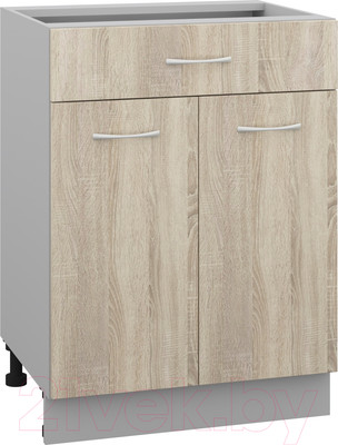 Шкаф-стол кухонный Кортекс-мебель Корнелия Лира НШ60р1ш без столешницы (дуб сонома)