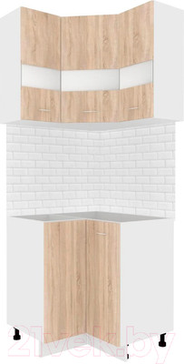 Комплект кухонных модулей Кортекс-мебель Корнелия Экстра угловой без столешницы (дуб сонома)