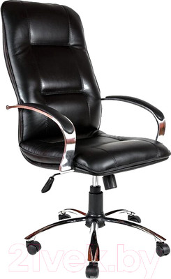 Кресло офисное Деловая обстановка Филадельфия хром сплит (черный)