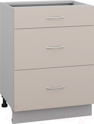 Шкаф-стол кухонный Кортекс-мебель Корнелия Лира НШ60р3ш без столешницы (капучино)