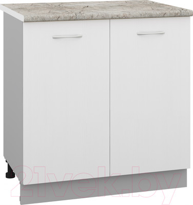 Шкаф-стол кухонный Кортекс-мебель Корнелия Лира НШ80р (белый/марсель)