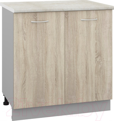 Шкаф-стол кухонный Кортекс-мебель Корнелия Лира НШ80р (дуб сонома/королевский опал)