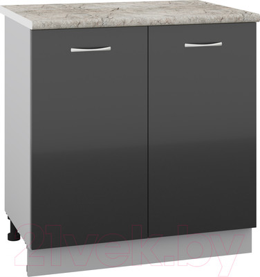 Шкаф-стол кухонный Кортекс-мебель Корнелия Лира НШ80р (черный/марсель)