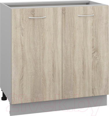 Шкаф-стол кухонный Кортекс-мебель Корнелия Лира НШ80р без столешницы (дуб сонома)