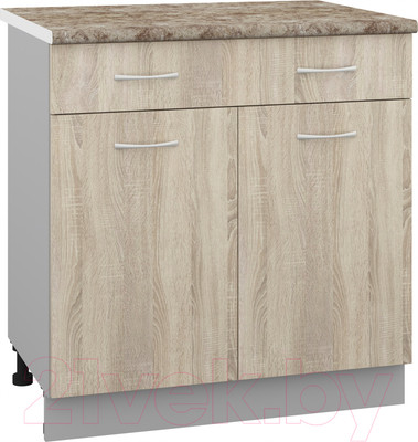 Шкаф-стол кухонный Кортекс-мебель Корнелия Лира НШ80р1ш (дуб сонома/мадрид)