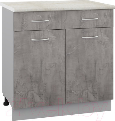 Шкаф-стол кухонный Кортекс-мебель Корнелия Лира НШ80р1ш (оникс/королевский опал)