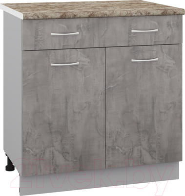 Шкаф-стол кухонный Кортекс-мебель Корнелия Лира НШ80р1ш (оникс/мадрид)