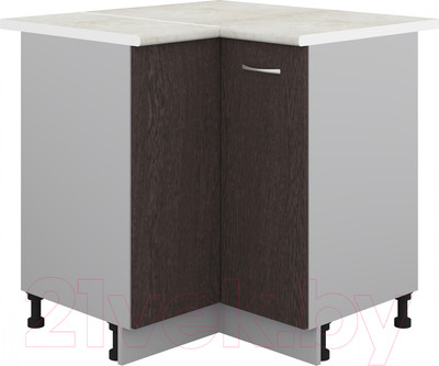 Шкаф-стол кухонный Кортекс-мебель Корнелия Лира НШУ угловой (венге/королевский опал)