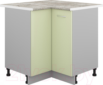 Шкаф-стол кухонный Кортекс-мебель Корнелия Лира НШУ угловой (салатовый/марсель)