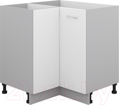 Шкаф-стол кухонный Кортекс-мебель Корнелия Лира НШУ без столешницы угловой (белый)