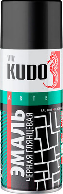 Эмаль Kudo Универсальная / KU-1002 (520мл, черный глянец)
