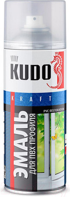 Эмаль Kudo Для ПВХ профиля / KU-6101 (520мл, белый)