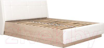 Двуспальная кровать Mobi Муссон 11.28 (дуб эндгрейн элегантный/марвел вайт)