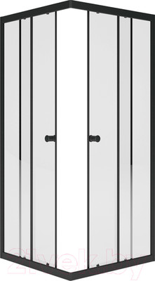 Душевой уголок МетаКам Universal Black 80x80 / KKS_013566 (черный, прозрачное стекло)