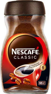 Кофе растворимый Nescafe Classic с добавлением молотого (95г)