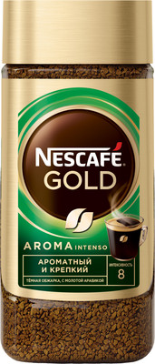 Кофе растворимый Nescafe Gold Aroma Intenso с добавлением молотого (85г)