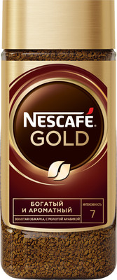 Кофе растворимый Nescafe Gold (190г, стекло)