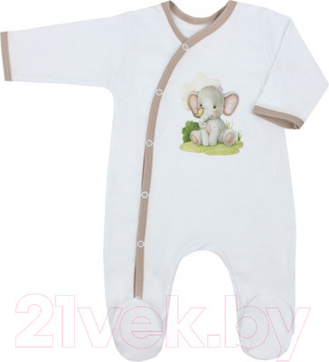 Комбинезон для малышей Топотушки Малыши с кнопками по диагонали / 1258-74 (бежевый)