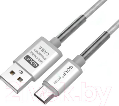 Кабель Golf GC-40 MicroUSB (1м, серебро)