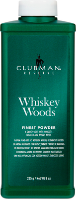 Тальк после бритья Clubman Whiskey Woods Powder универсальный (255г)