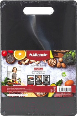 Разделочная доска Attribute Marble Black ABX145