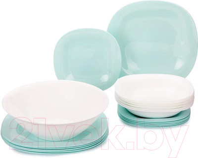Набор столовой посуды Luminarc Carine Light Turquoise&White P7627