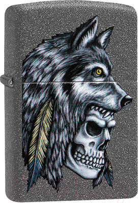 Зажигалка Zippo Wolf Skull Feather Design / 29863