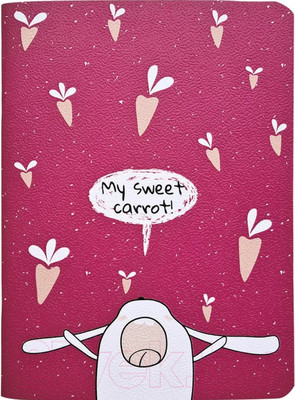 Записная книжка Be Smart Bunny Морковки / N2451 (32л, вишневый)