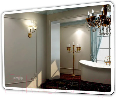 Зеркало Пекам Marta 1 120x80 / marta1-120x80spcl (с подсветкой, сенсором на прикосновение, подогревом и часами)