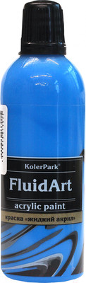 Акриловая краска KolerPark Fluid Art Жидкий акрил (80мл, голубой)