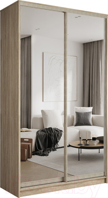 Шкаф-купе Евва 120 SH.05 / АЭП ШК.2 03 (дуб сонома/зеркало/дуб шато)
