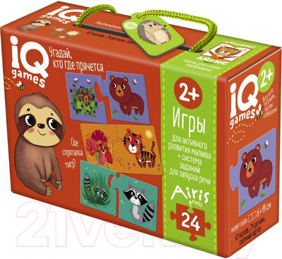 Развивающие карточки Айрис-пресс IQ игры. Угадай, кто где прячется / 9785811277414
