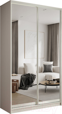 Шкаф-купе Евва 138 BZ.05 / АЭП ШК.2 02 (бодега/зеркало/жемчуг зерно)