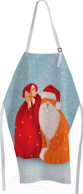 Кухонный фартук JoyArty Кот с новогодними подарками / ap-290623