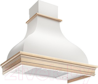 Вытяжка купольная Elikor Аркада Валенсия 90П-650-П3Д / 142677 (белый муар/дуб неокрашенный)