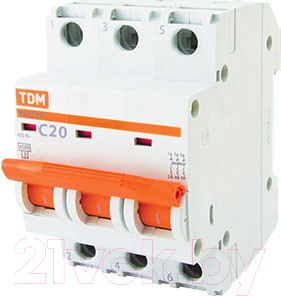 Выключатель автоматический TDM ВА 47-29 3Р 20А (C) 4.5кА / SQ0206-0110