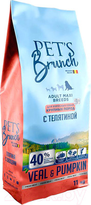 Сухой корм для собак Pet's Brunch Adult Maxi Breeds с телятиной (11кг)