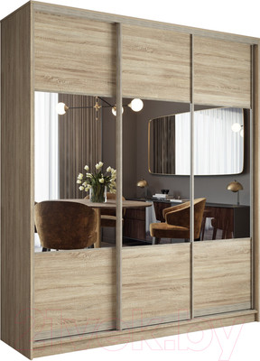 Шкаф-купе Евва 176 SSH.01 / АЭП ШК.3 03 (дуб сонома/дуб сонома/дуб шато)
