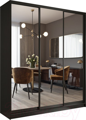 Шкаф-купе Евва 203 VG.05 / АЭП ШК.3 02 (венге/зеркало/венге глянец)