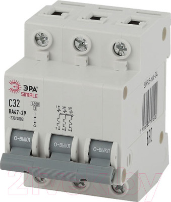 Выключатель автоматический ЭРА Simple-Mod-24 ВА47-29 3P 32А 4.5кА C / Б0039241