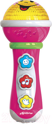 Музыкальная игрушка Азбукварик Микрофон Маленький музыкант / 2708D (розовый)