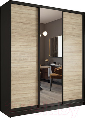 Шкаф-купе Евва 176 VSG.12 / АЭП ШК.3 03 (венге/дуб сонома/венге глянец)