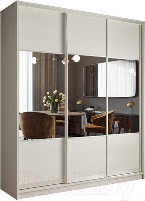 Шкаф-купе Евва 233 BBZ.01 / АЭП ШК.3 01 (бодега/бодега/жемчуг зерно)