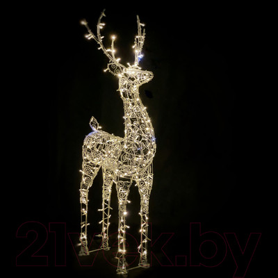 Светодиодная фигура 3D Decowelder Ажур Олень 1.9м 220В (теплый белый)